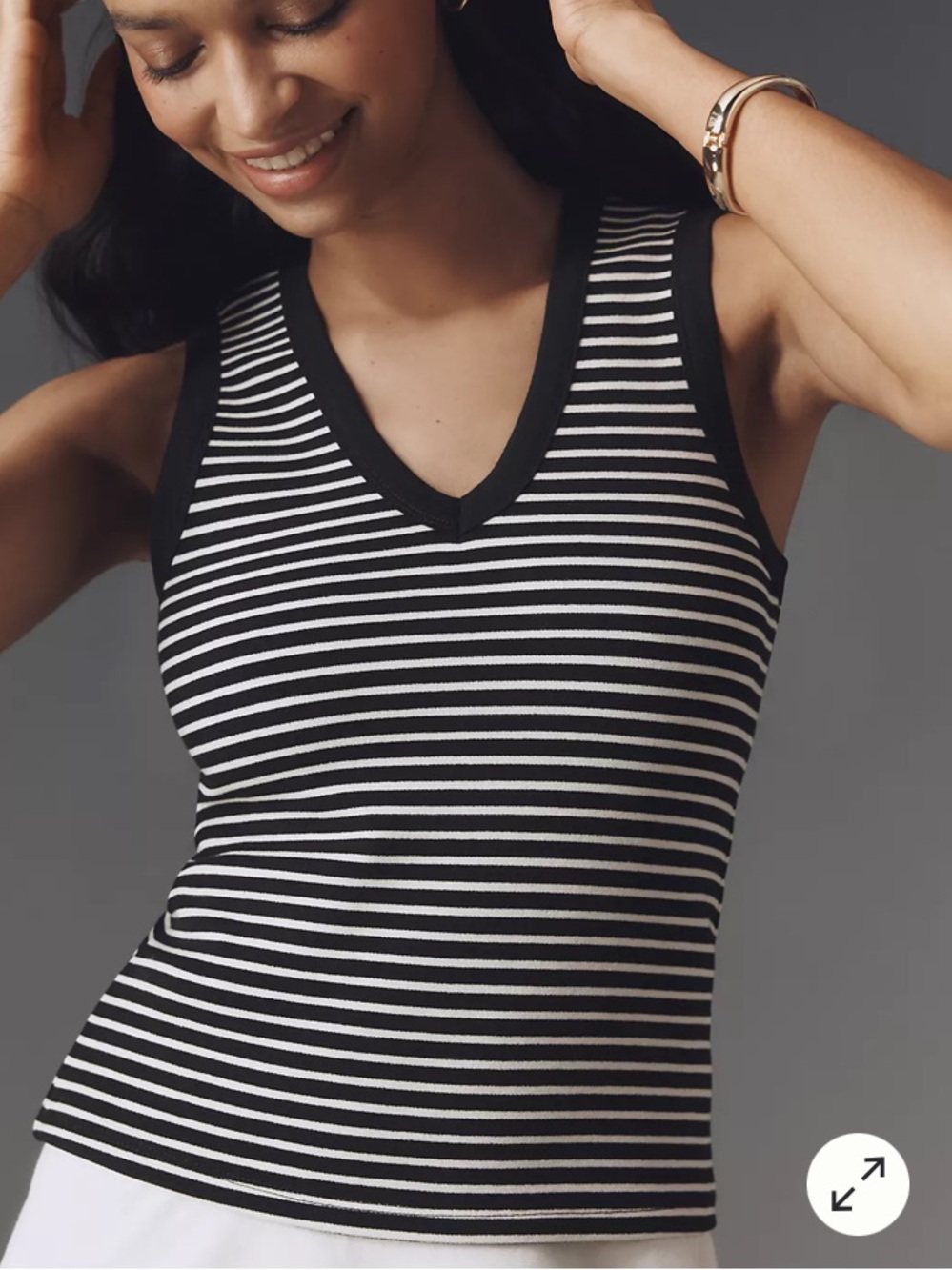 Anthropologie V-Neck Striped Tank Top